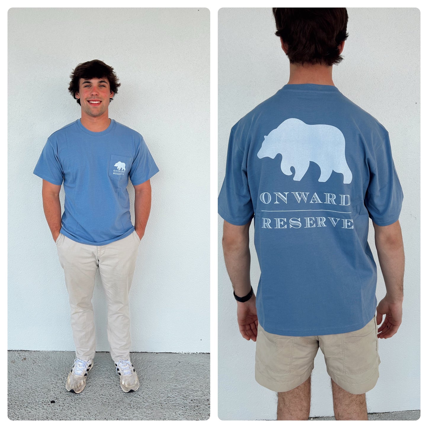 Rustic Bear Tee - Washed Blue