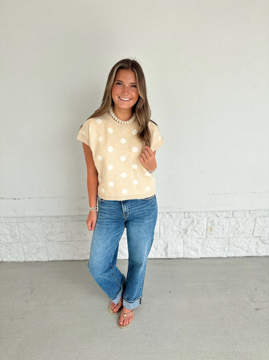 Polka Babe Top - beige/ivory