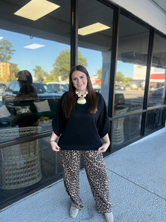 Cozy Little Moments Top - black