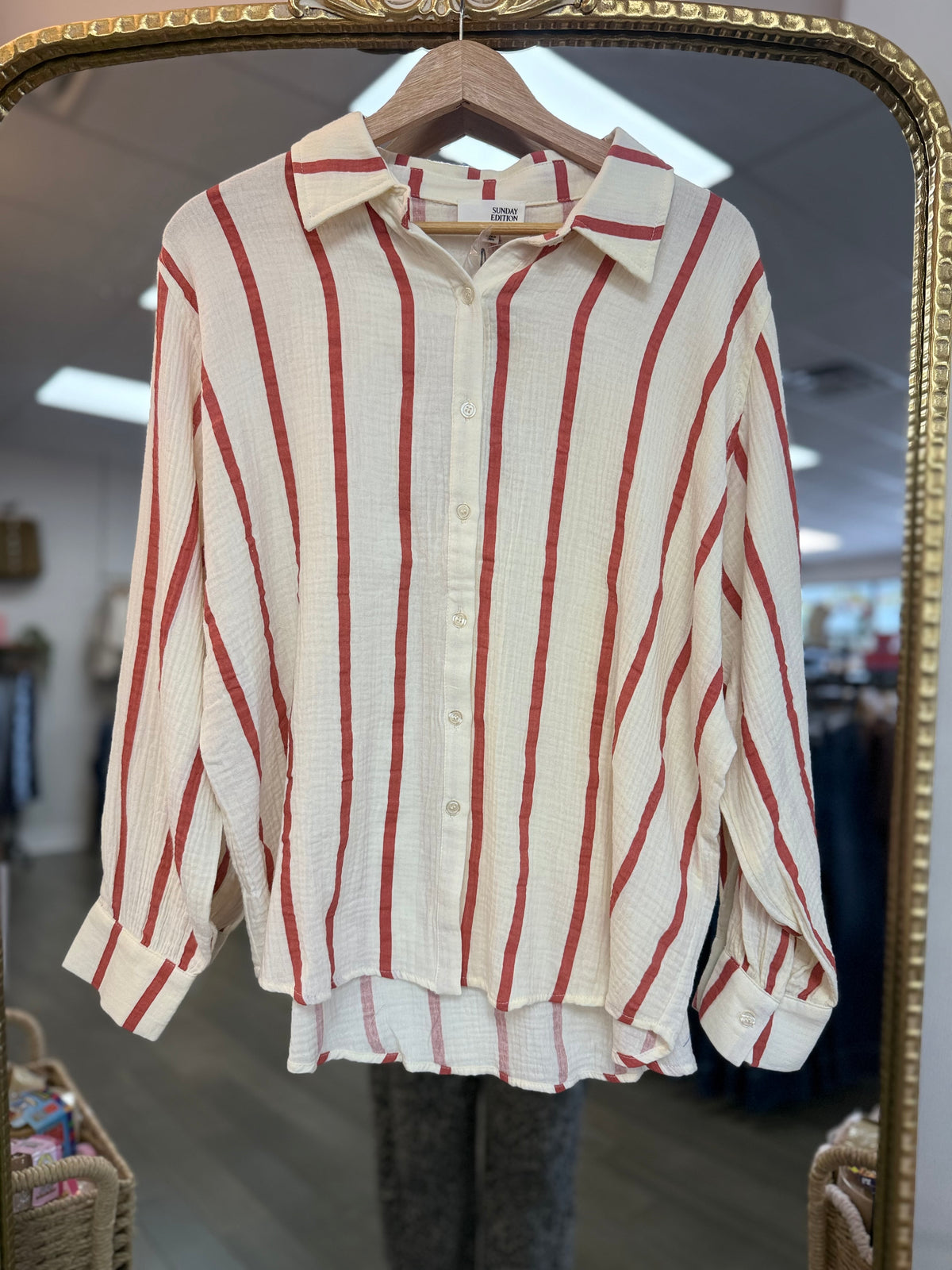 Ali Dolman Top - cream/red
