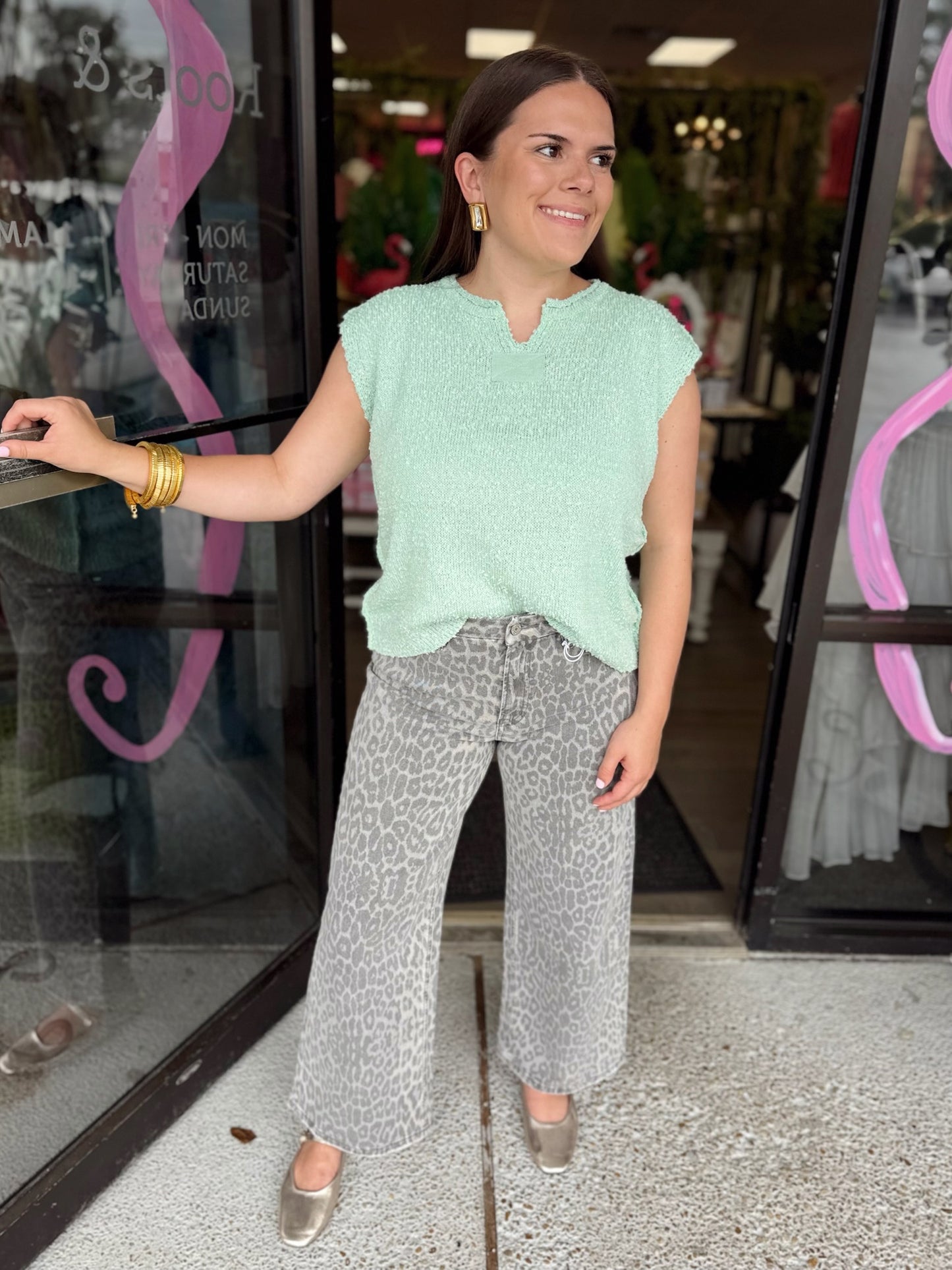 Edwards Top - Dusty mint