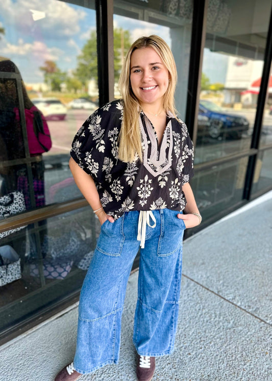 Wide Leg Denim-Blue Denim