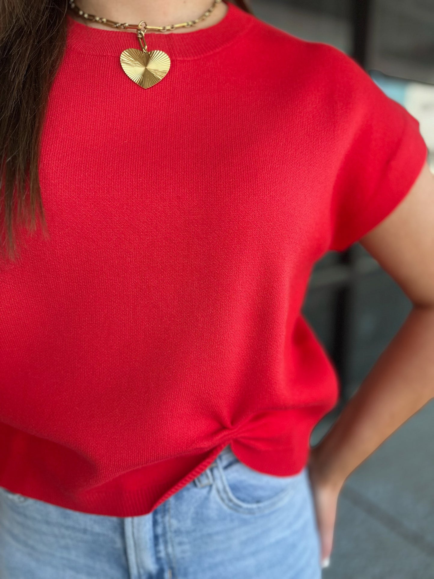 Ashlyn Top - red – Roots & Wings Boutique