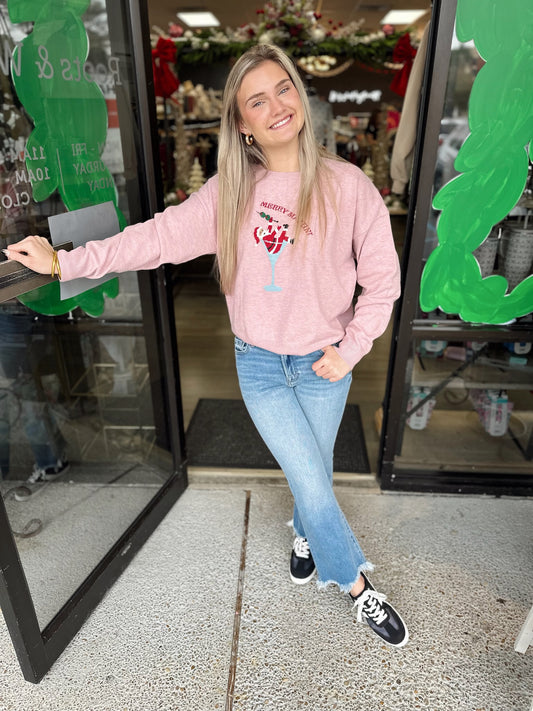 Merry Martini Sweater Top-Pink