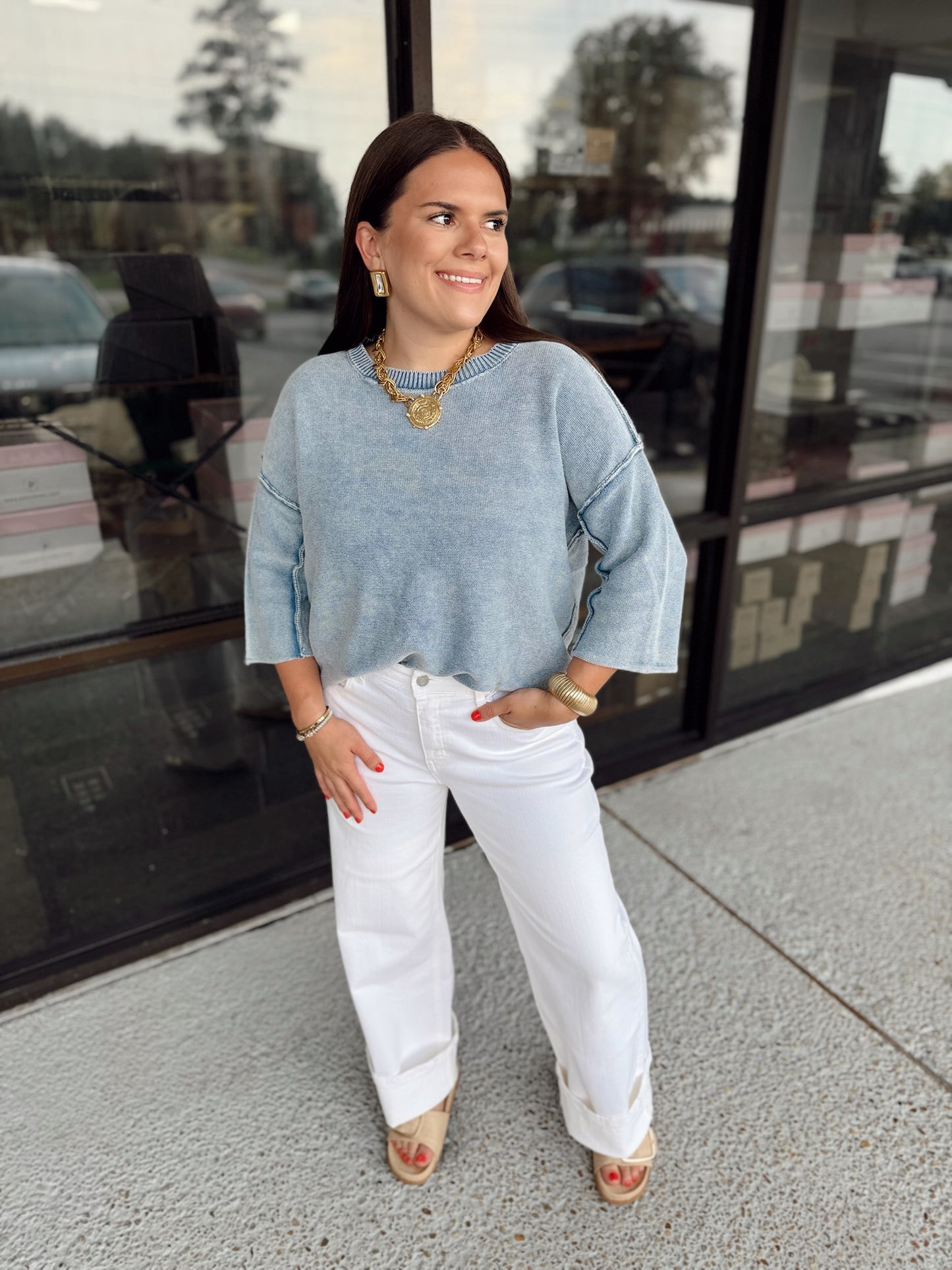 Gorgie Top - dusty blue