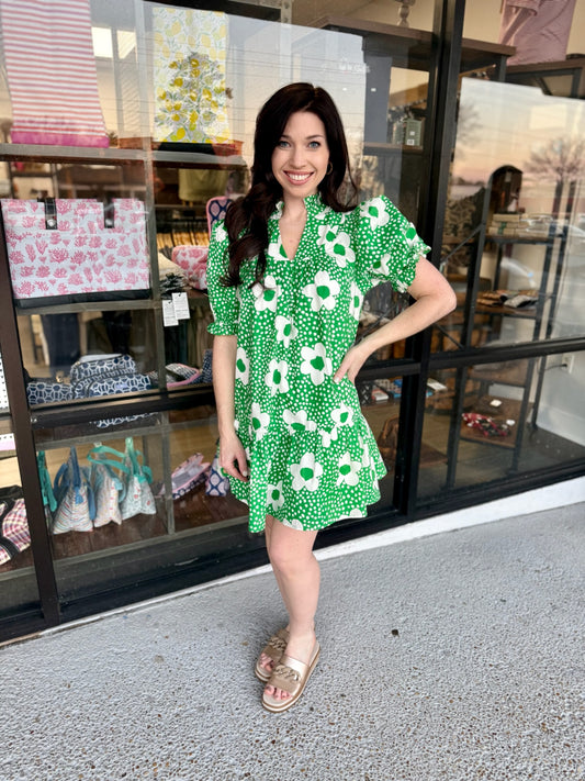 Polka Floral Mini- Green