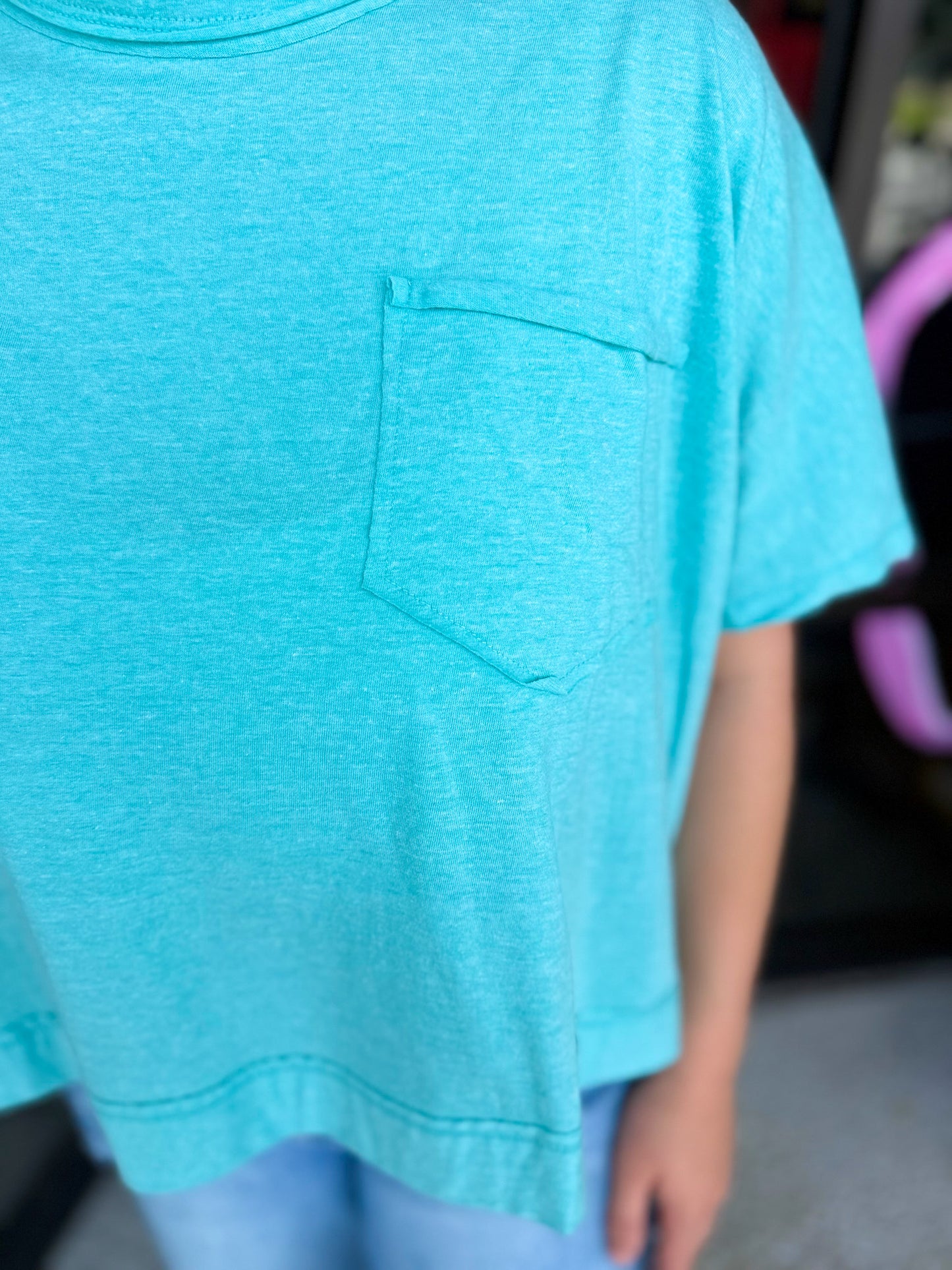 Exposed Seam Top - h turquoise