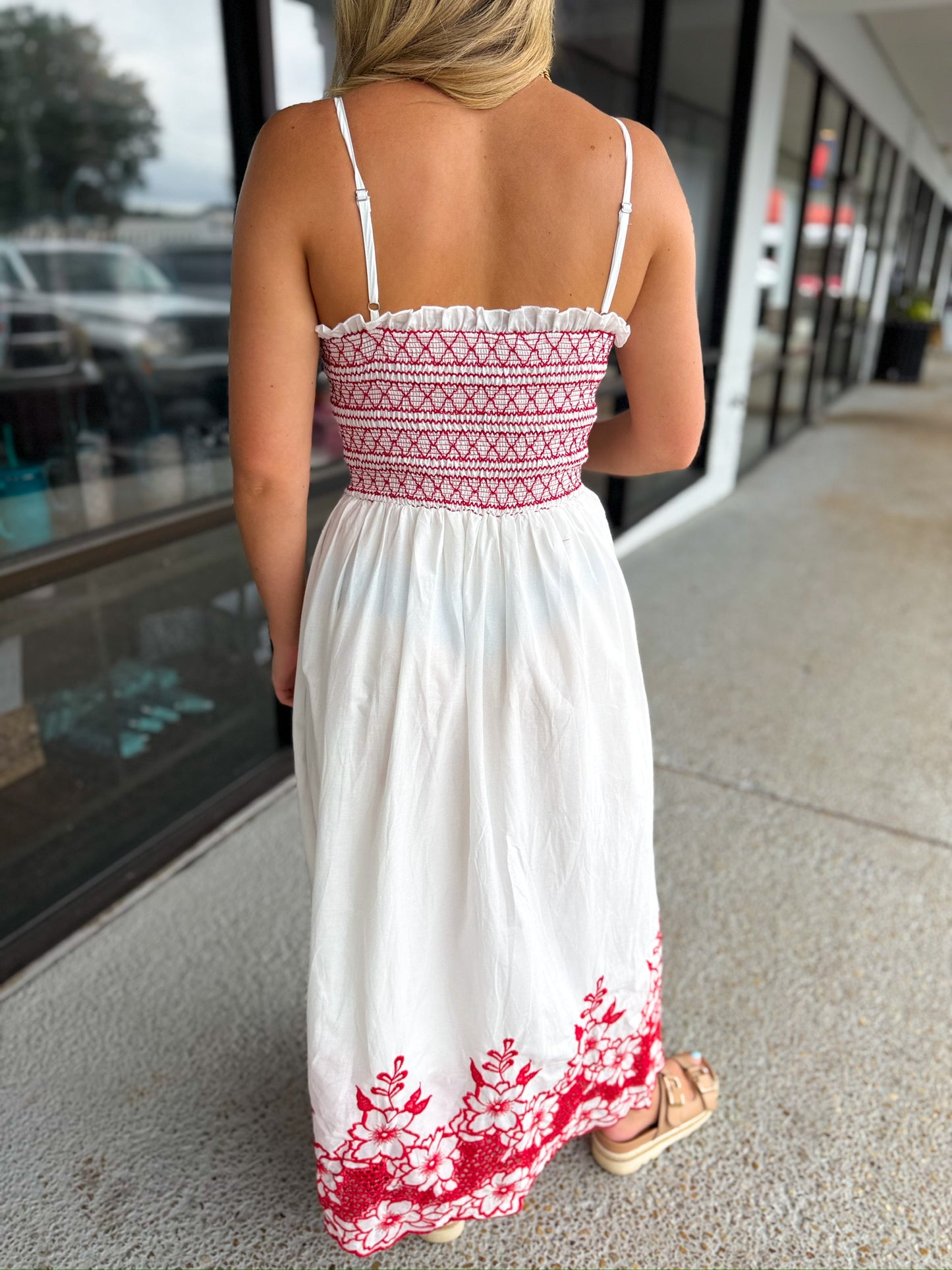 Main Character Midi Dress - Red Mix
