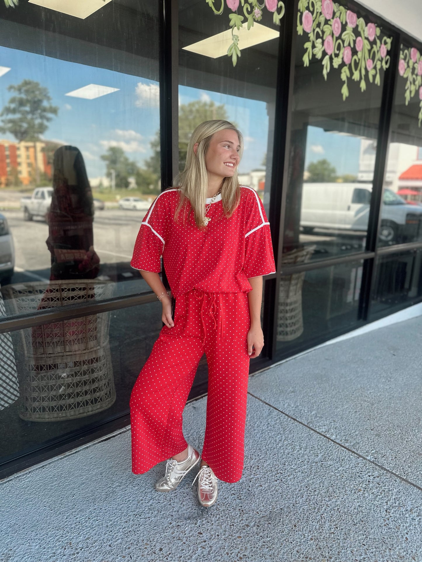 Vicki Pants - red/white