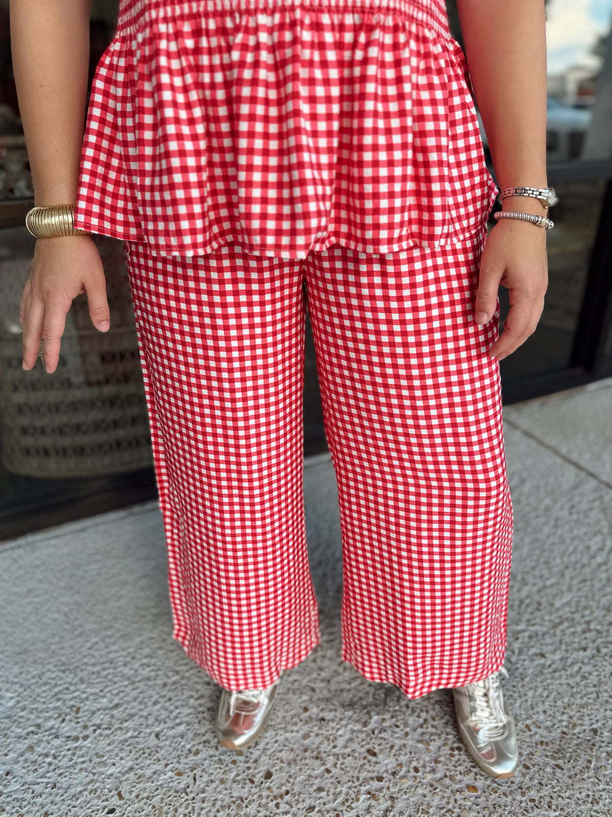 Rustic Charm Smocked Set - red