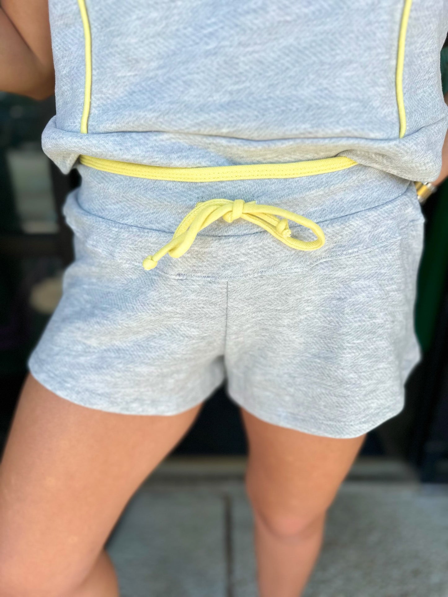 With the Girls Set - Heather Grey/Yellow