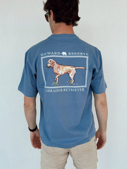 Yellow Lab Tee - Washed Blue