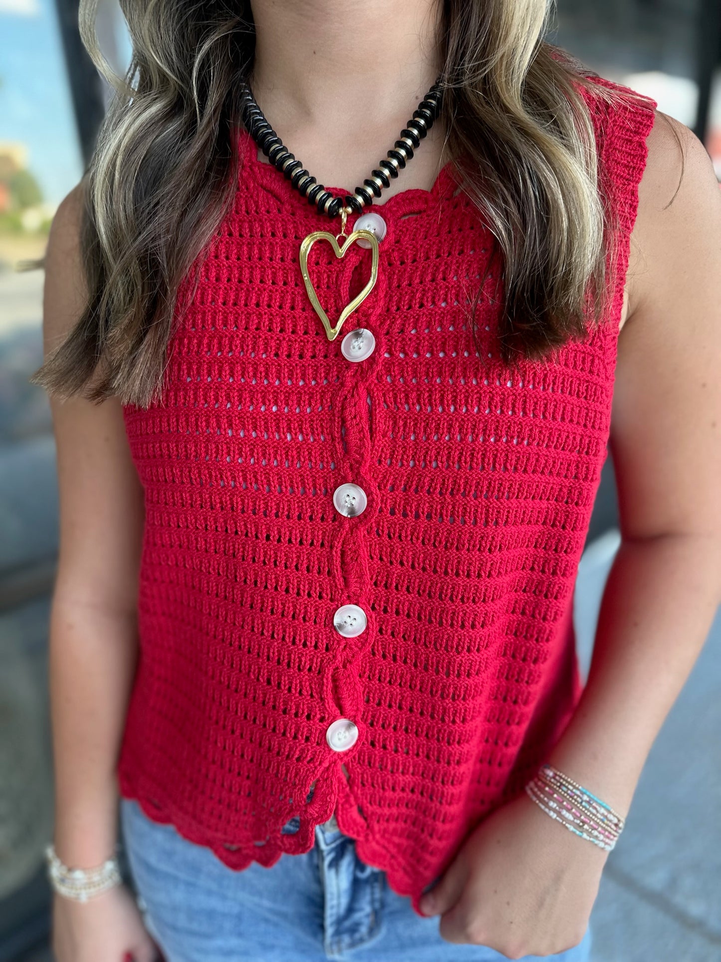 Blindsided top - red