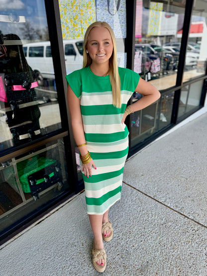 Striped Skirt Set-Kelly Green