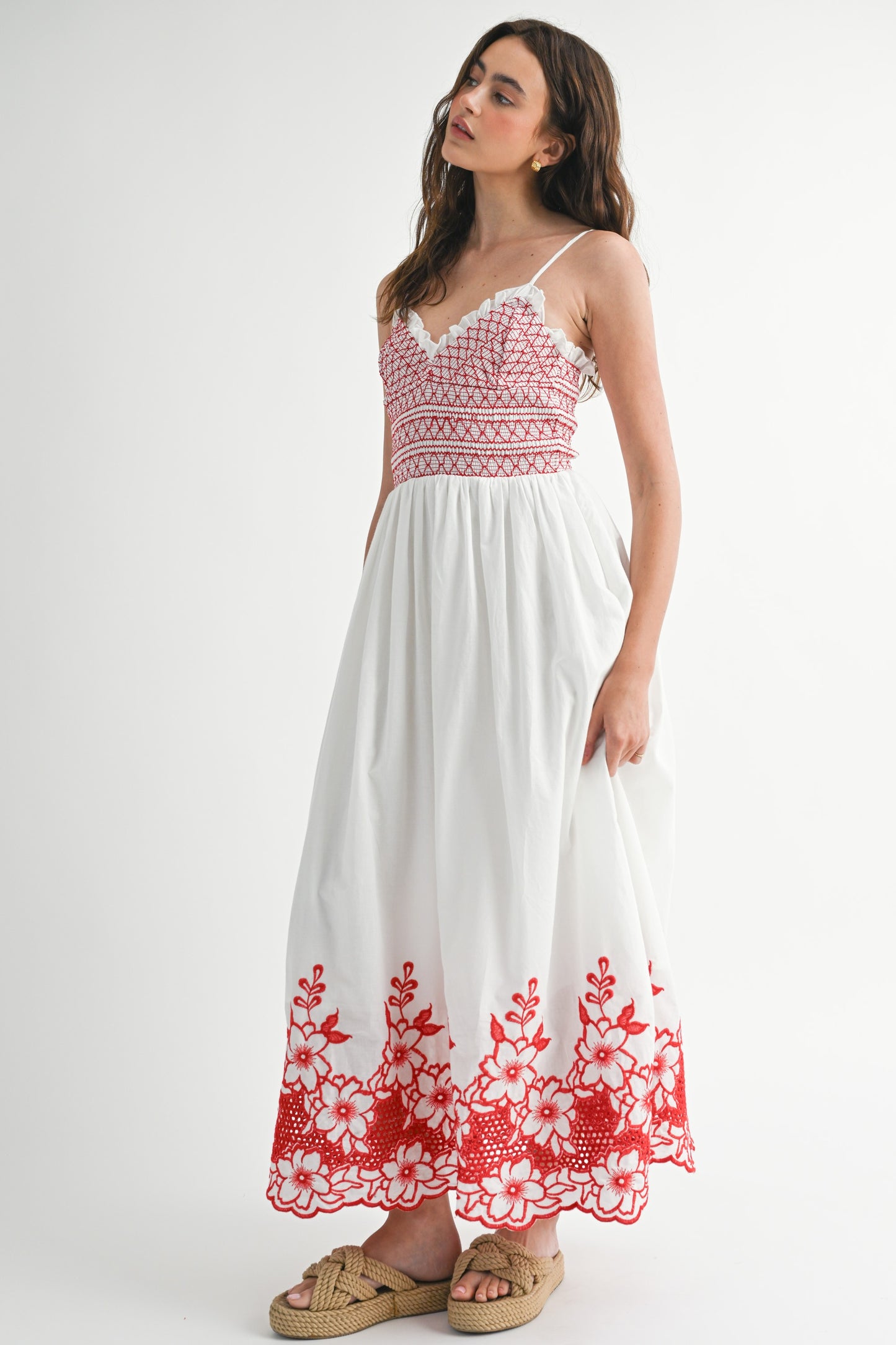 Main Character Midi Dress - Red Mix