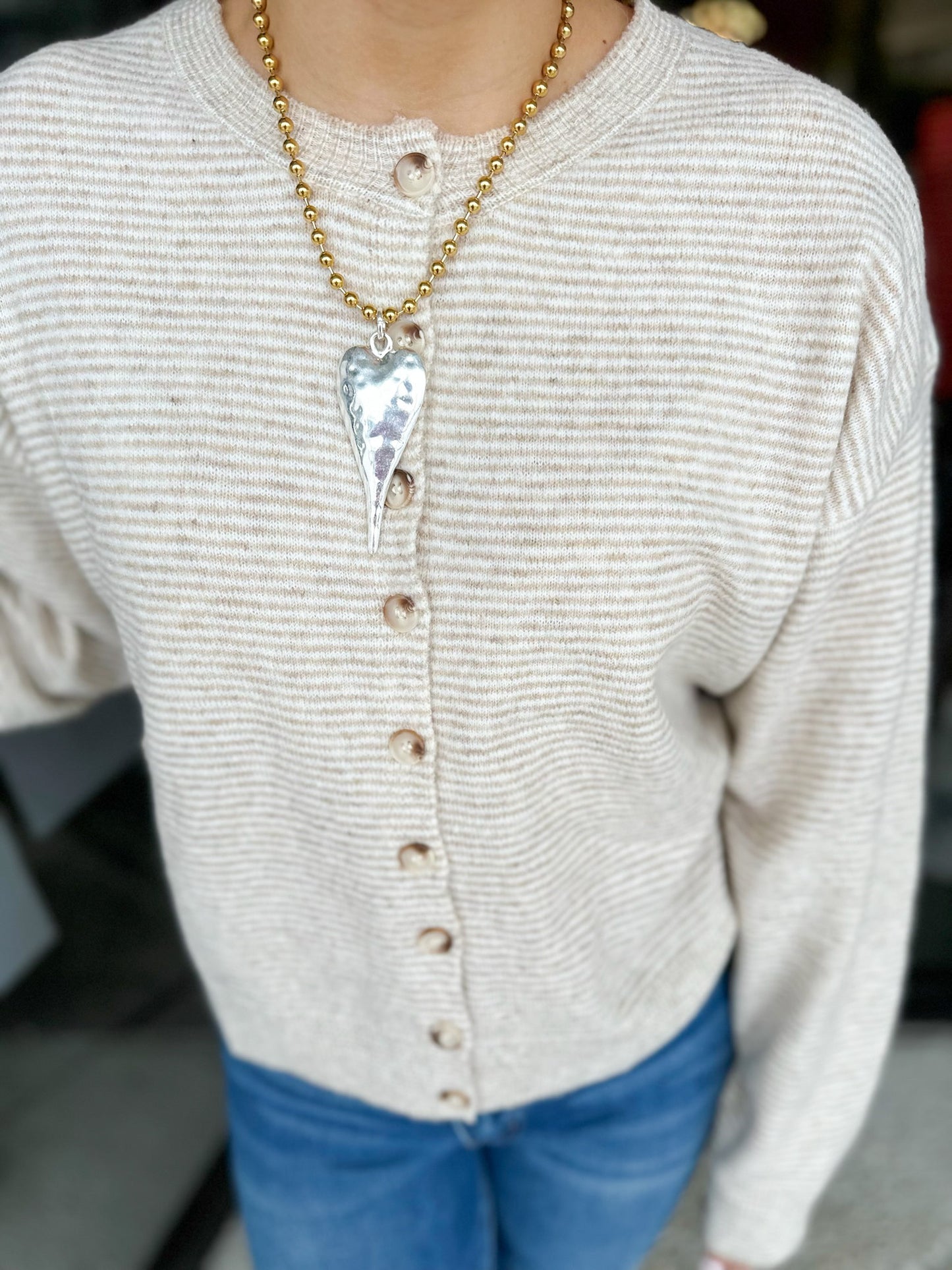 Striped Honey Sweater - Taupe