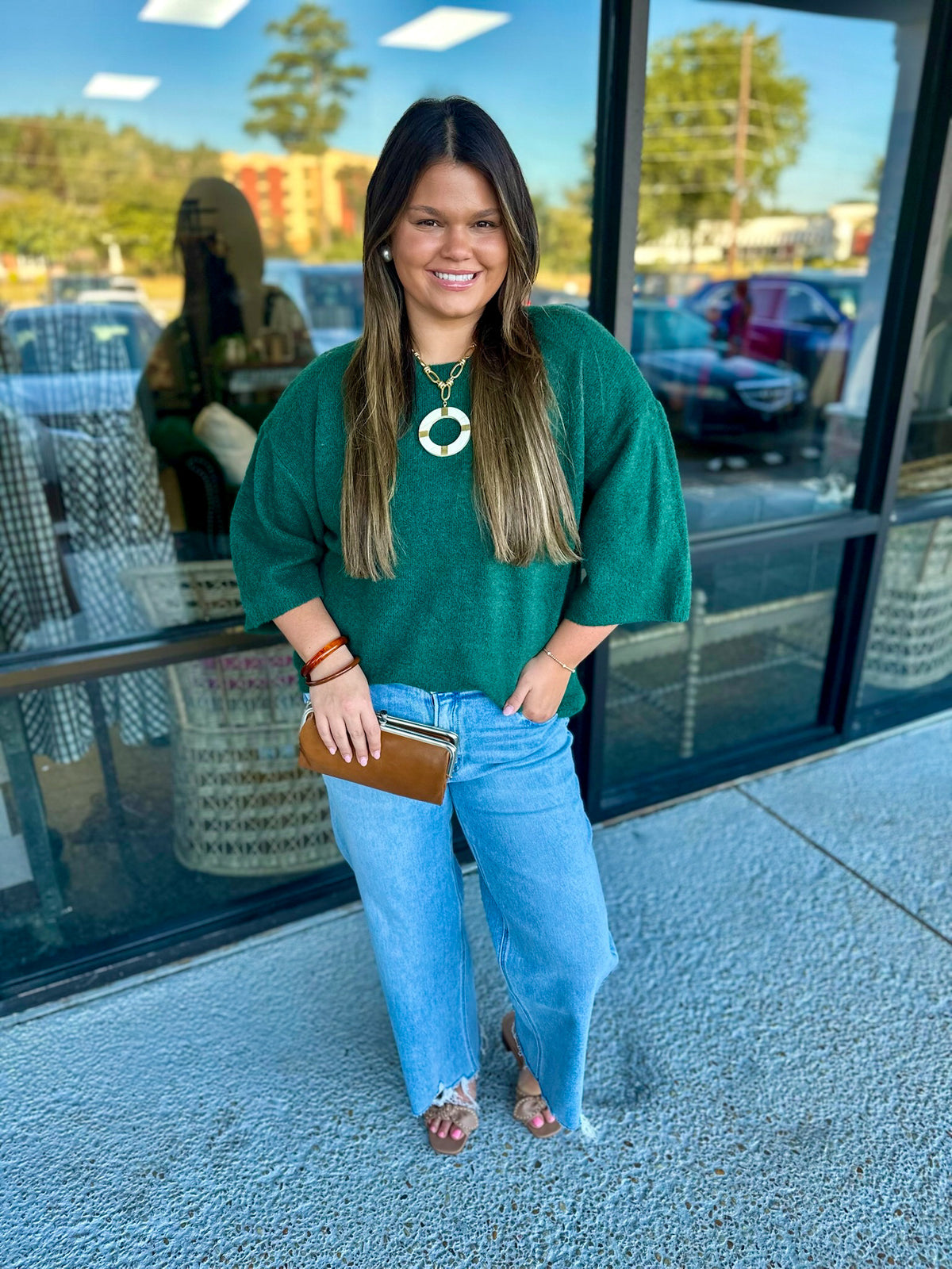 Julie Top - hunter green