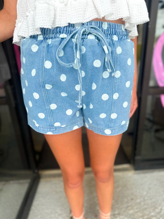 Polka Shorts - light denim