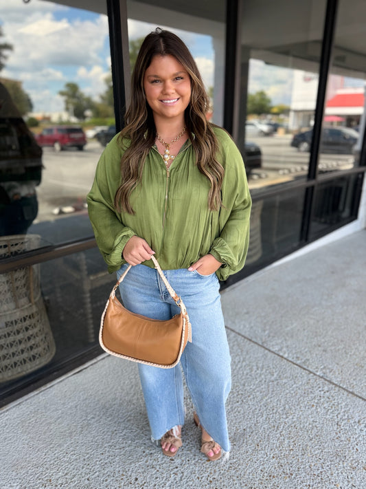 Satin Dreams Jacket - olive