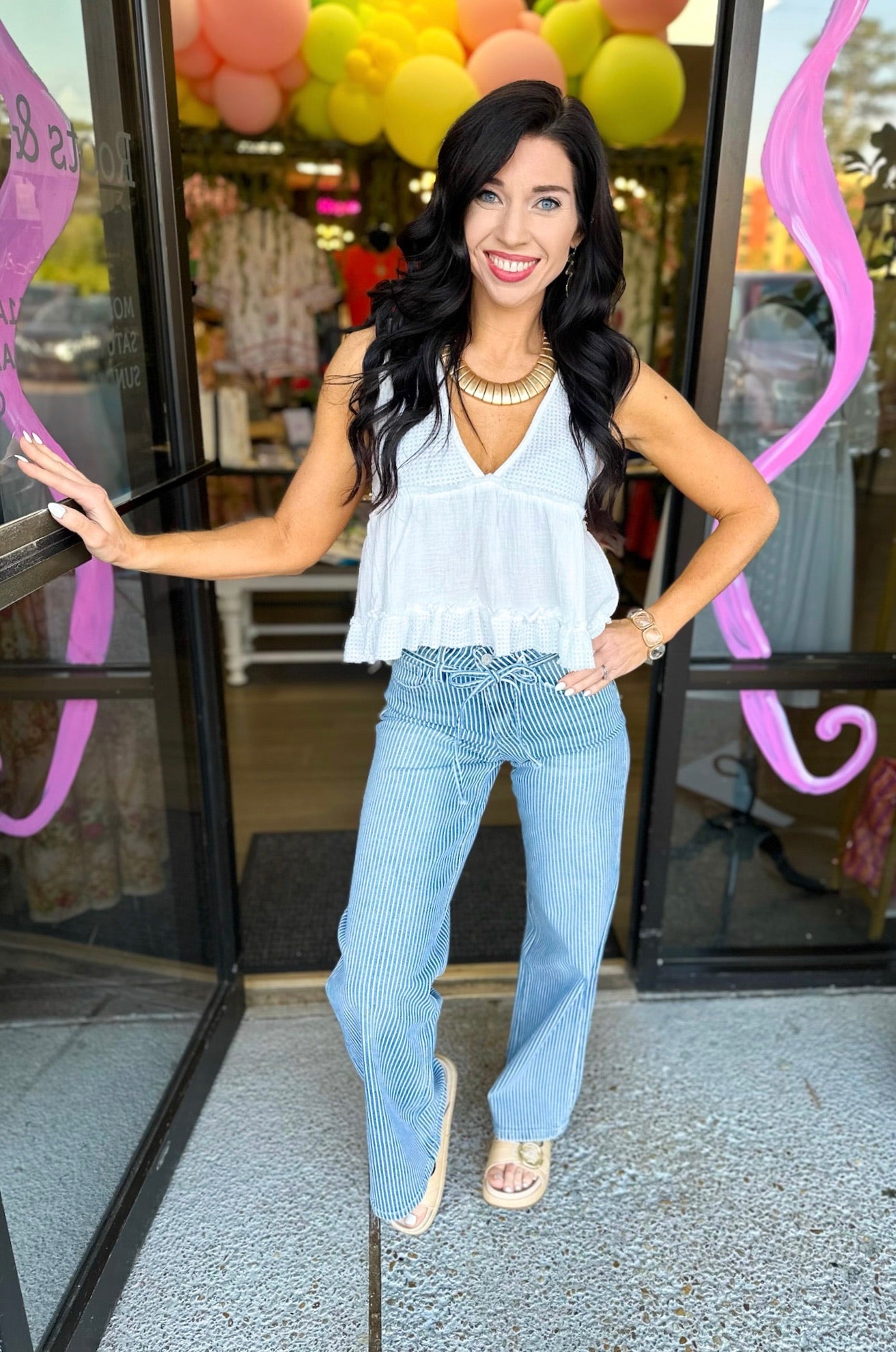Stripe Tie Denim