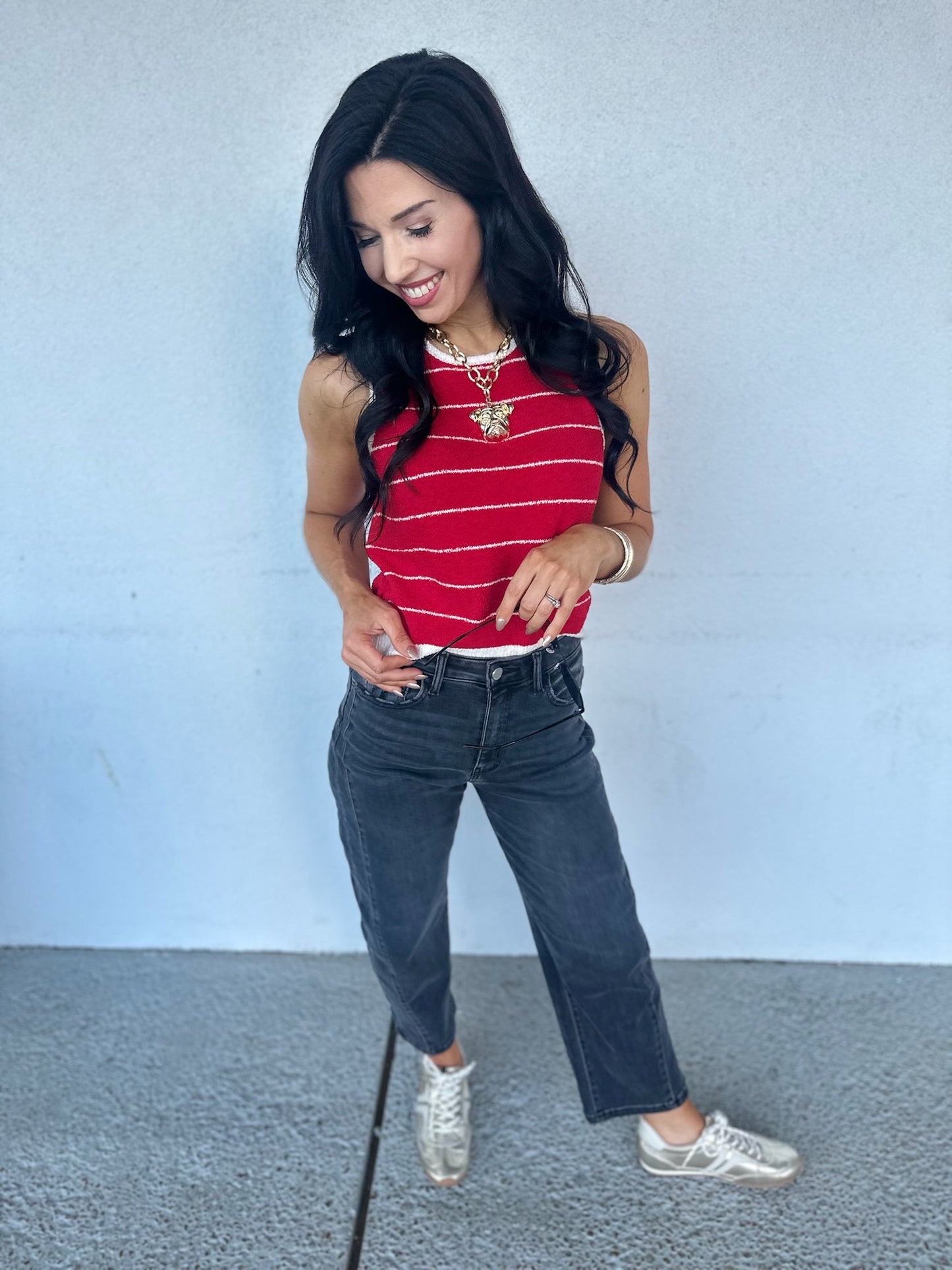Stripe Tank - red