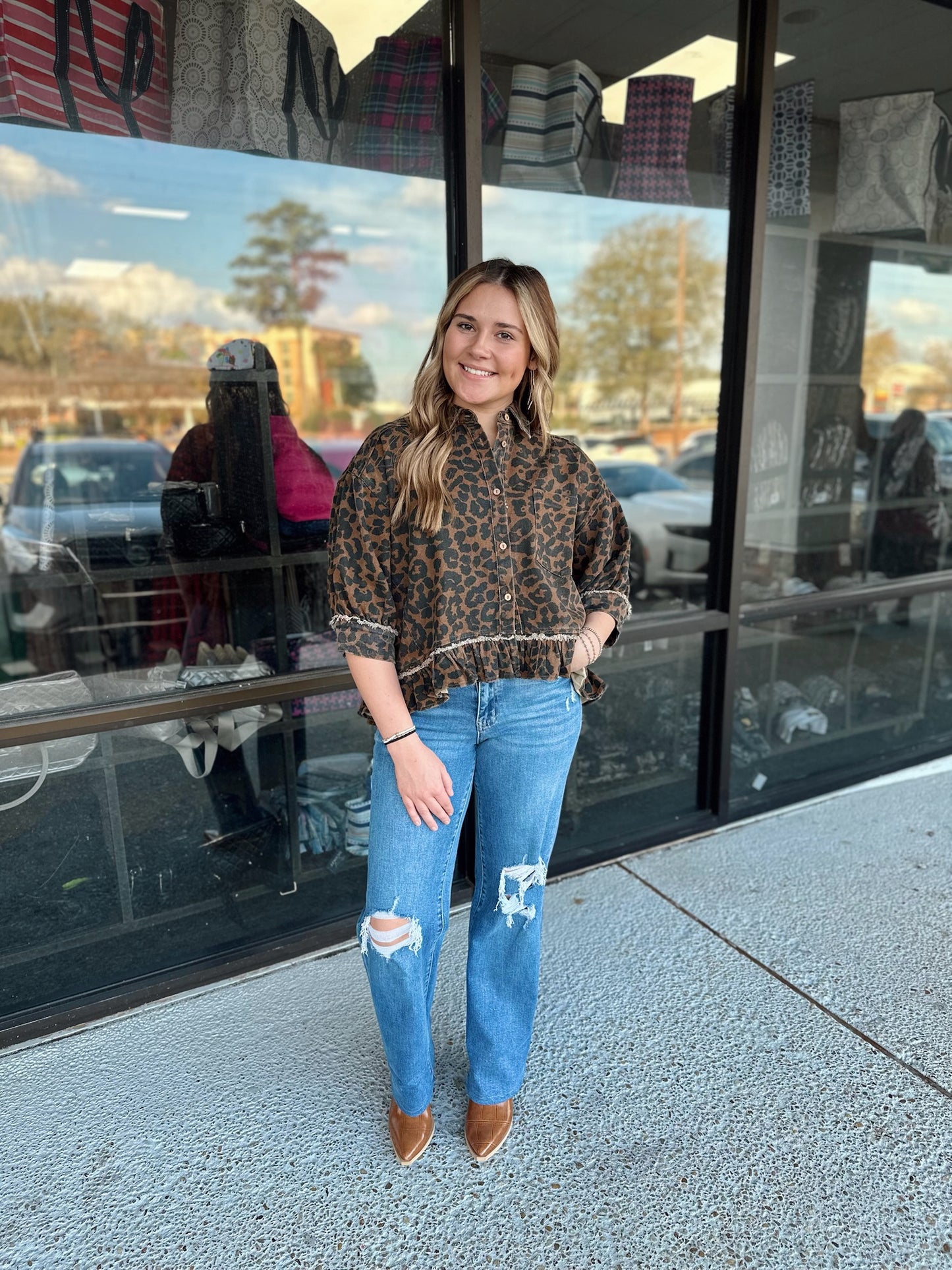 Leopard Getaway Top