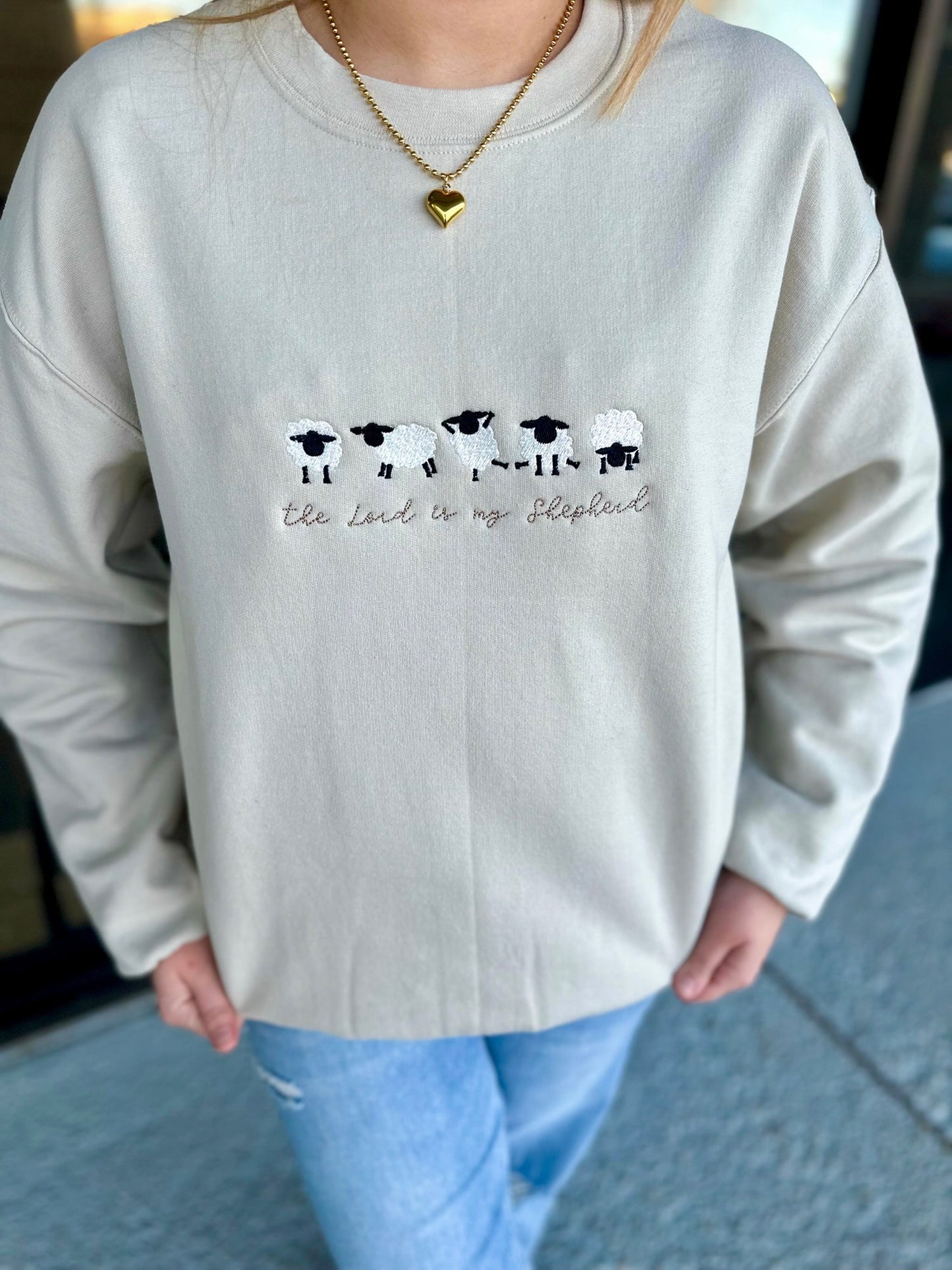 Lord is my Shepard Embroidered Fleece Heavyweight Sweatshirt