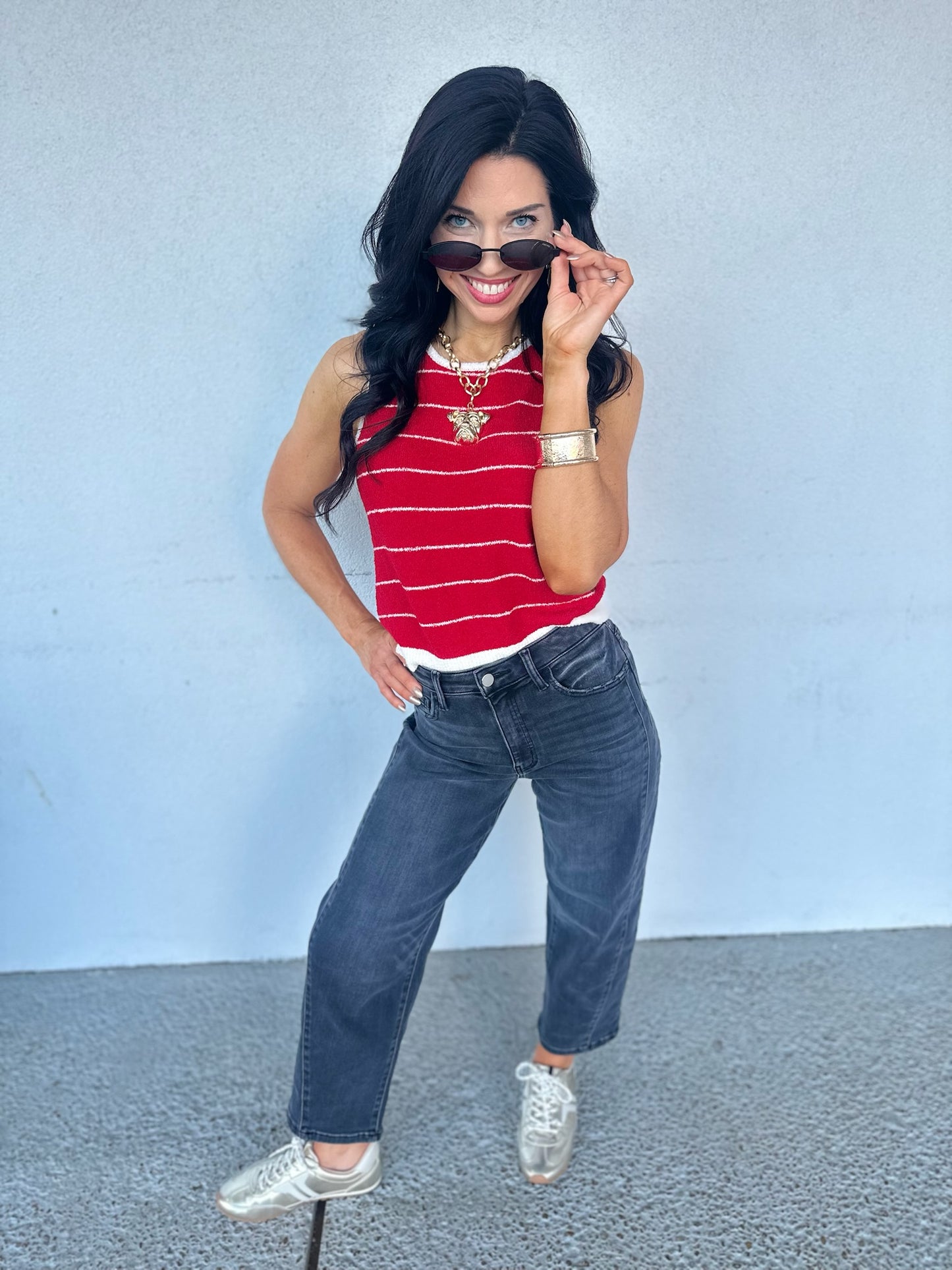 Stripe Tank - red