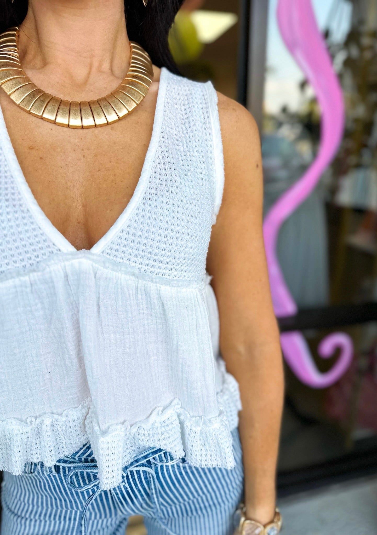 Delila Top - Ivory