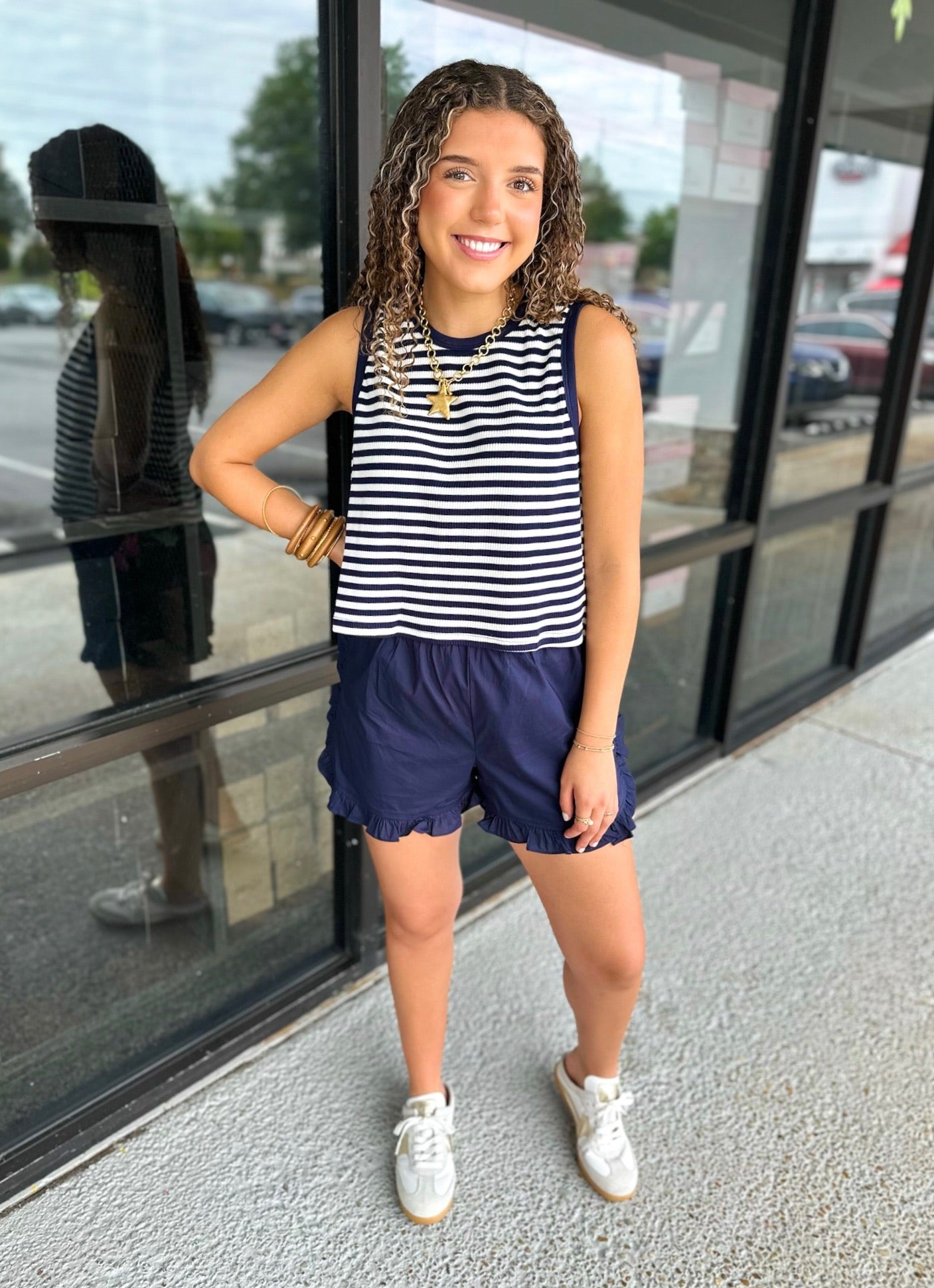 Marley Stripe Top - Navy