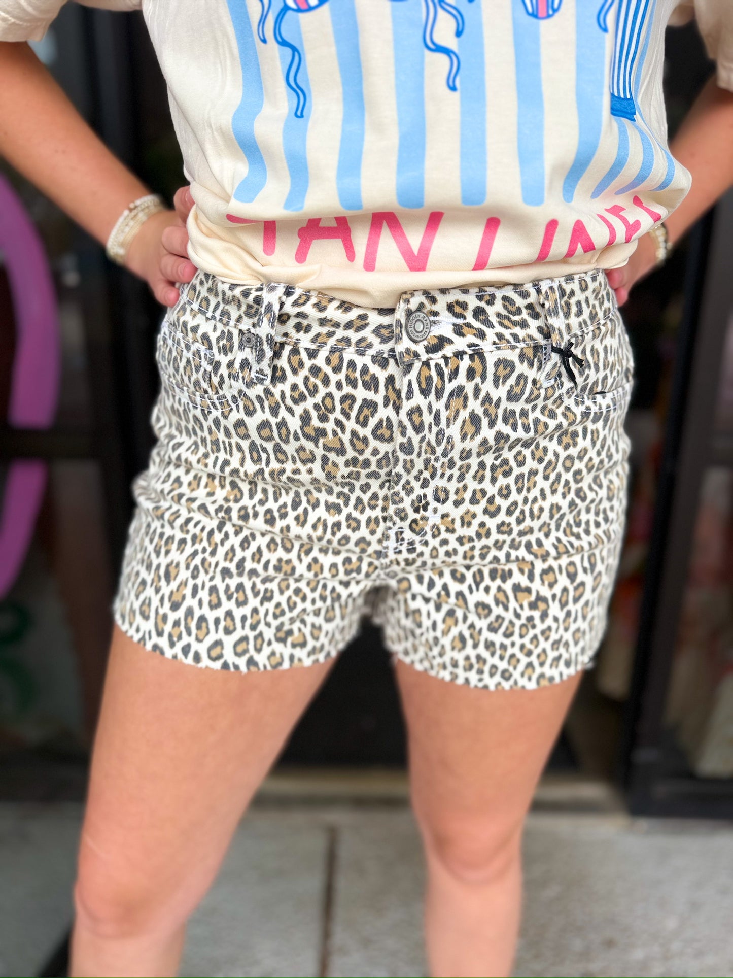 Finn High Rise Cheetah Shorts