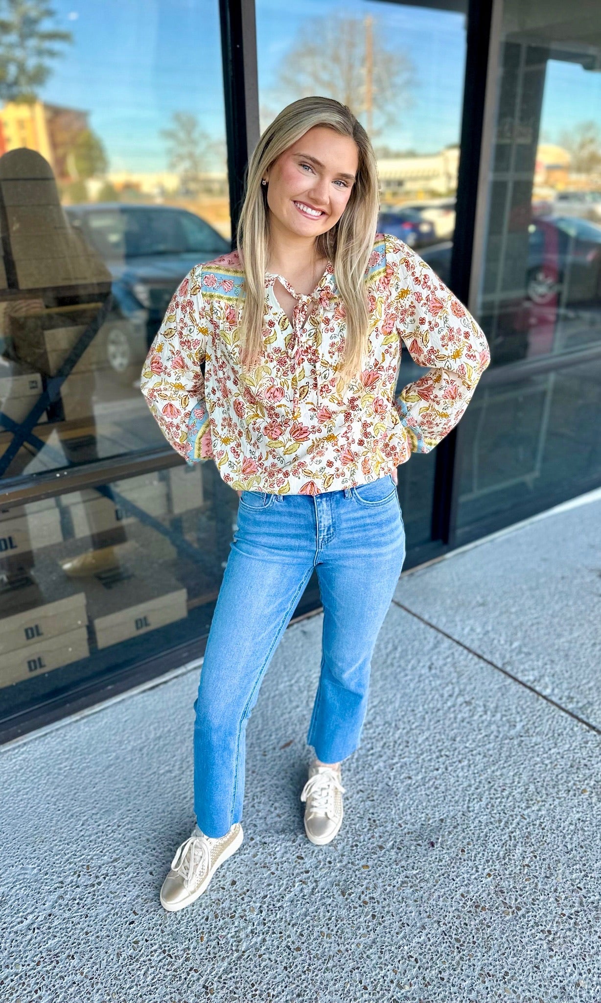 Tie Tie Baby Top - cream multi