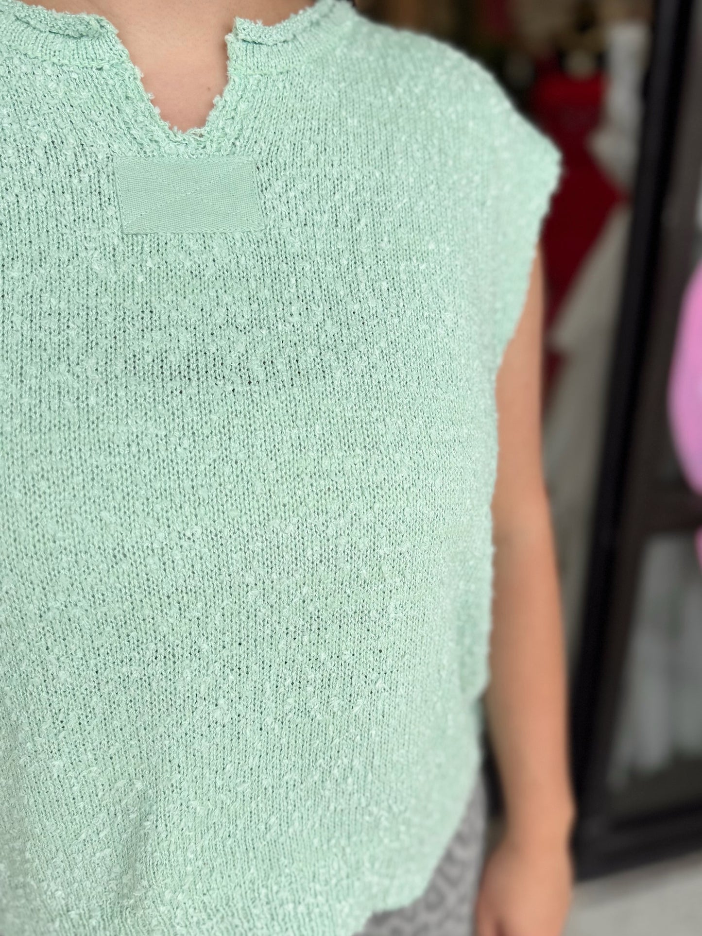 Edwards Top - Dusty mint