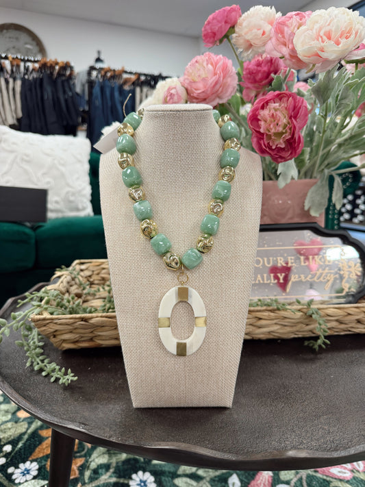 Hammered Oval Necklace