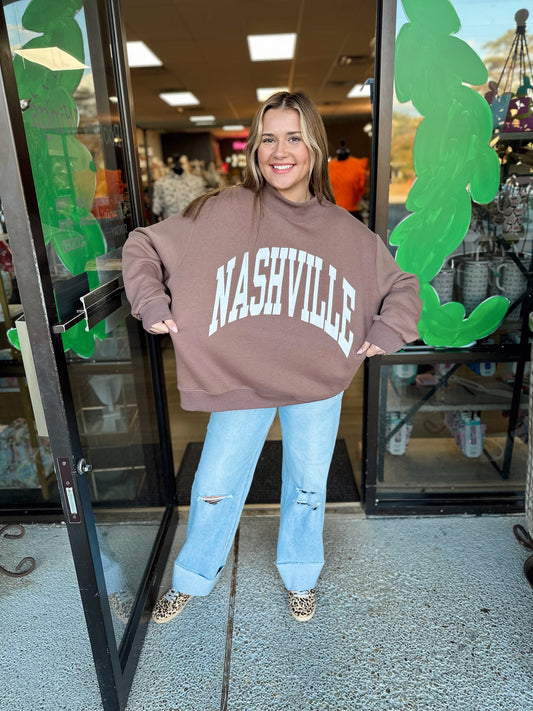 Nashville/Broadway Reversible Mockneck-chocolate