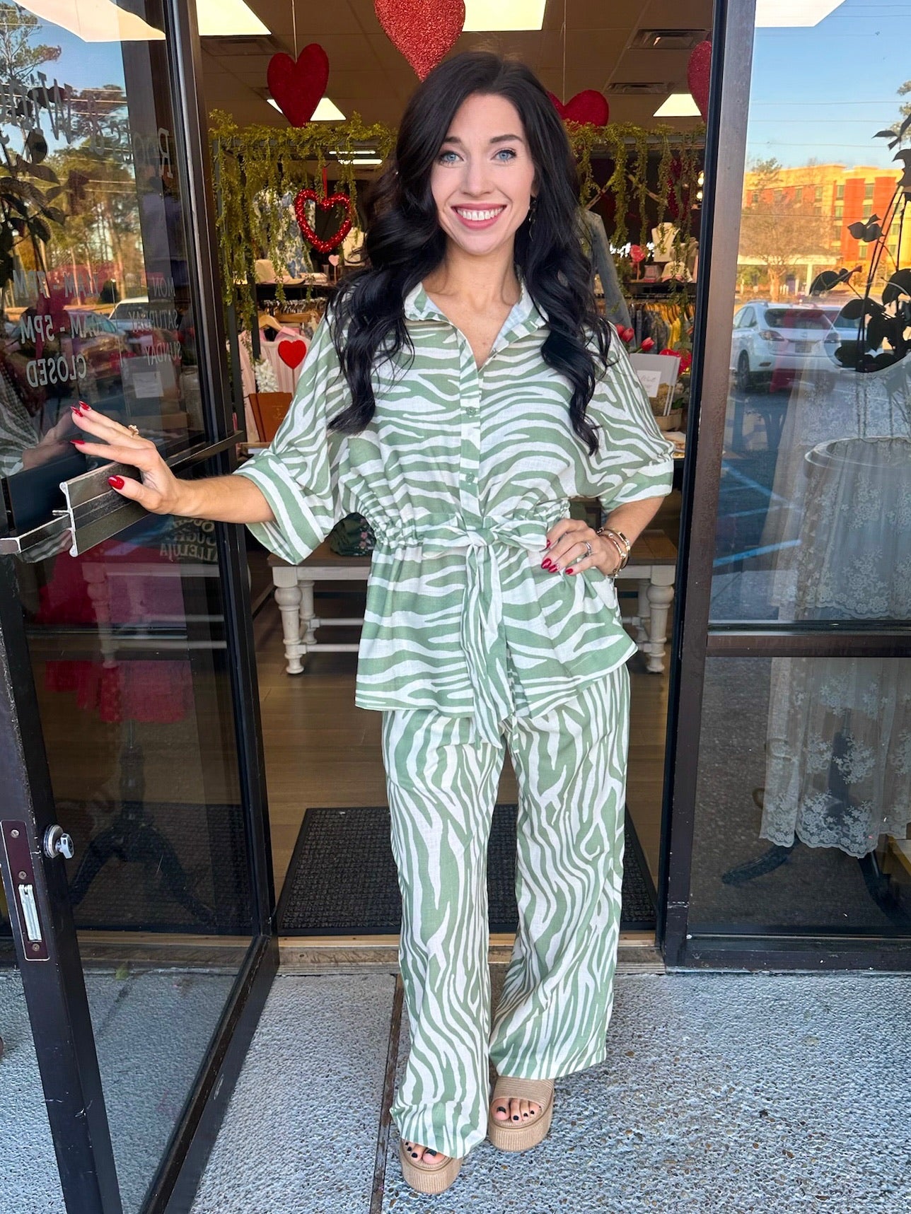 Seeing Stripes Pants - Sage