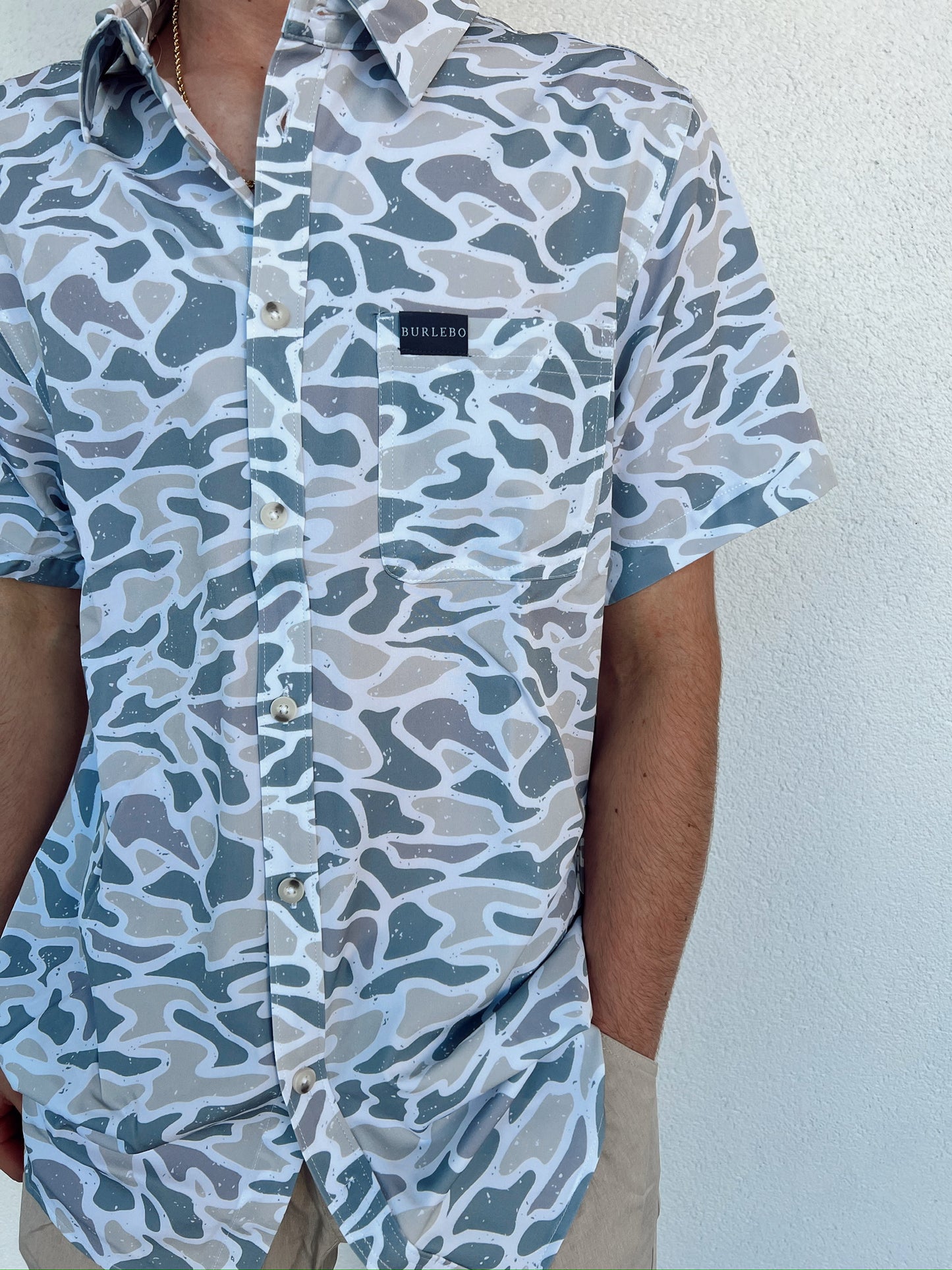 Performance Button Up - White Camo