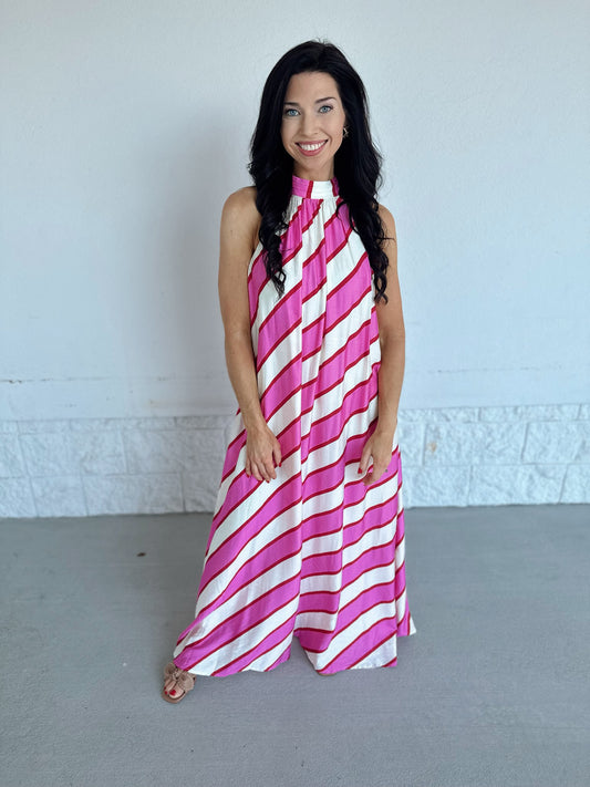 Halter Girl Midi - cream/pink