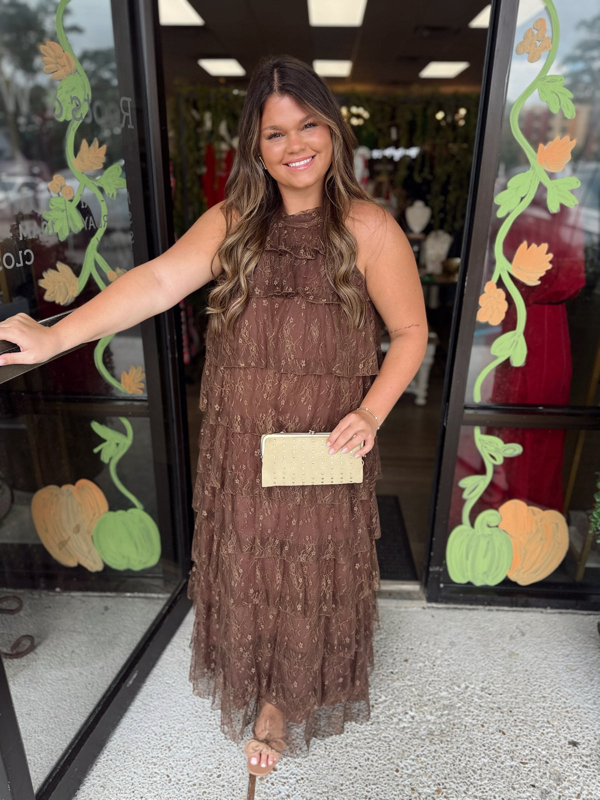 Ella Lace Maxi - brown