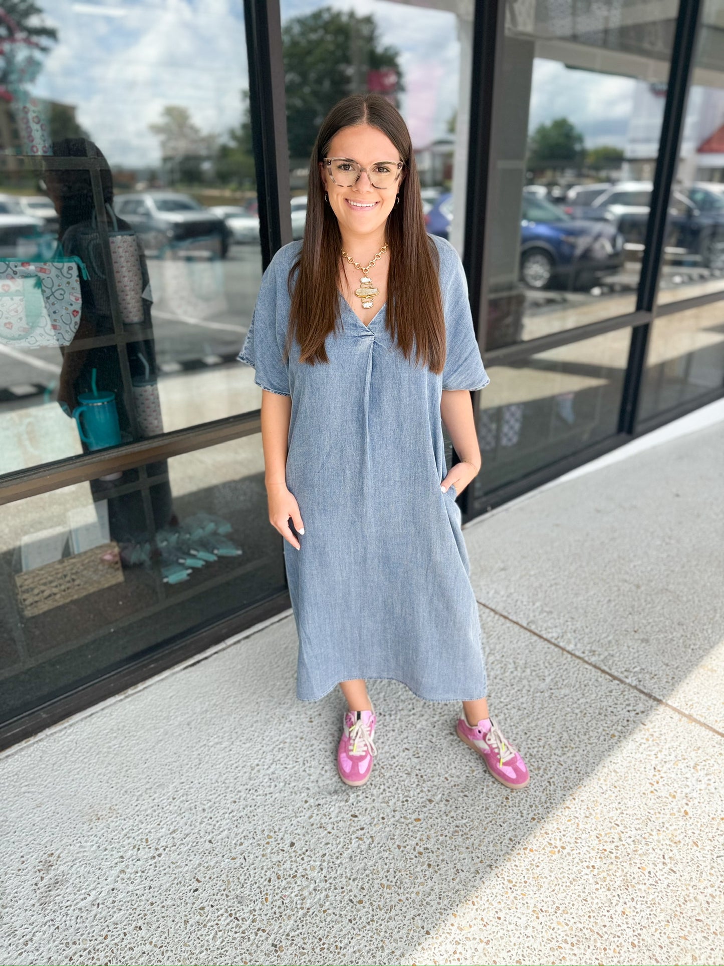 Jessie Girl Dress - Medium Wash