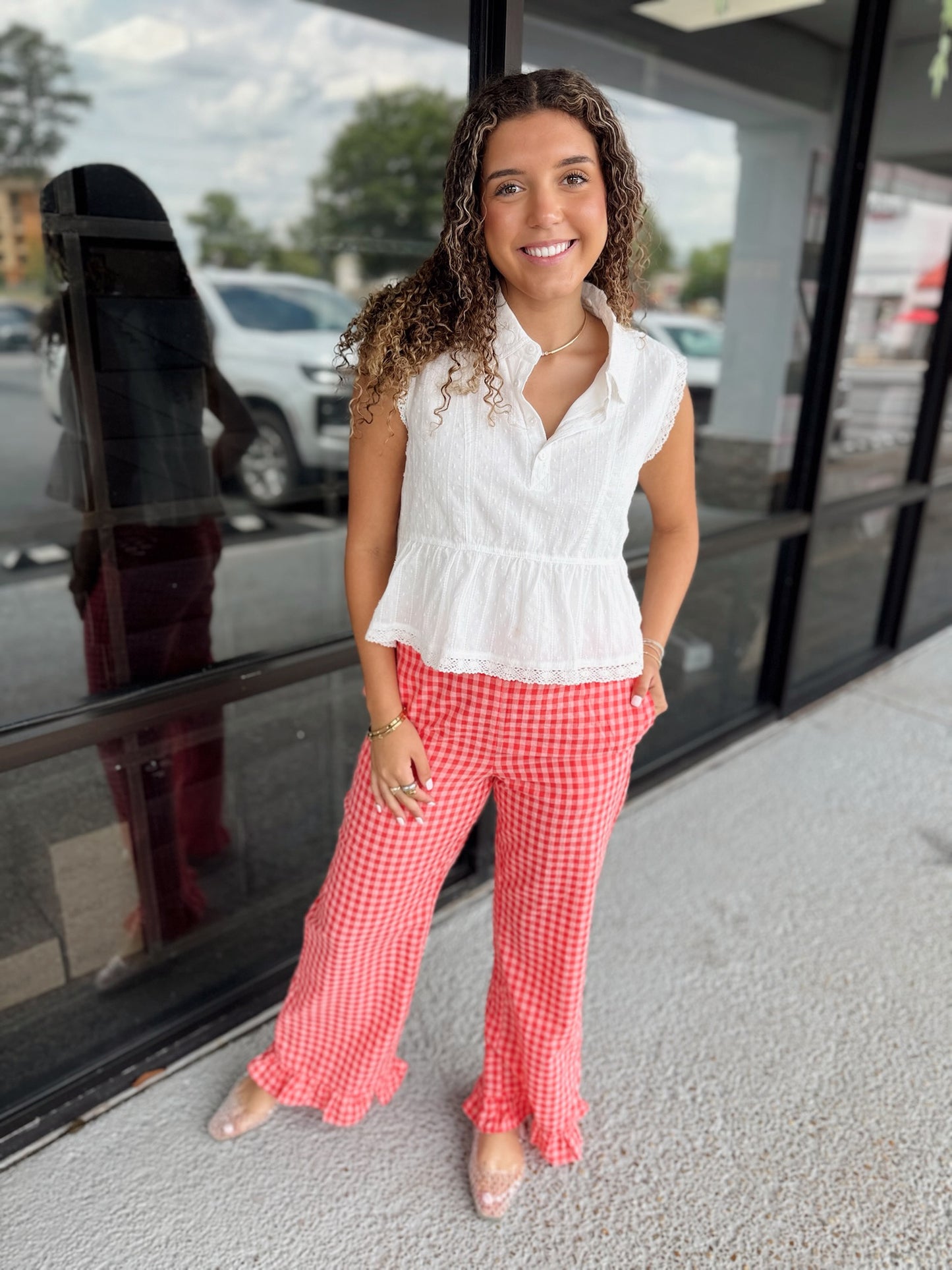 Check Please Pants - Coral