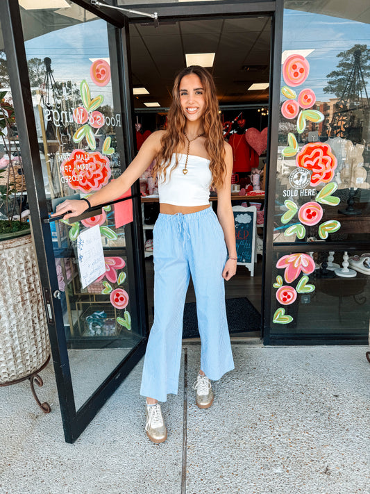 Basic Cropped Tube Top- Cream