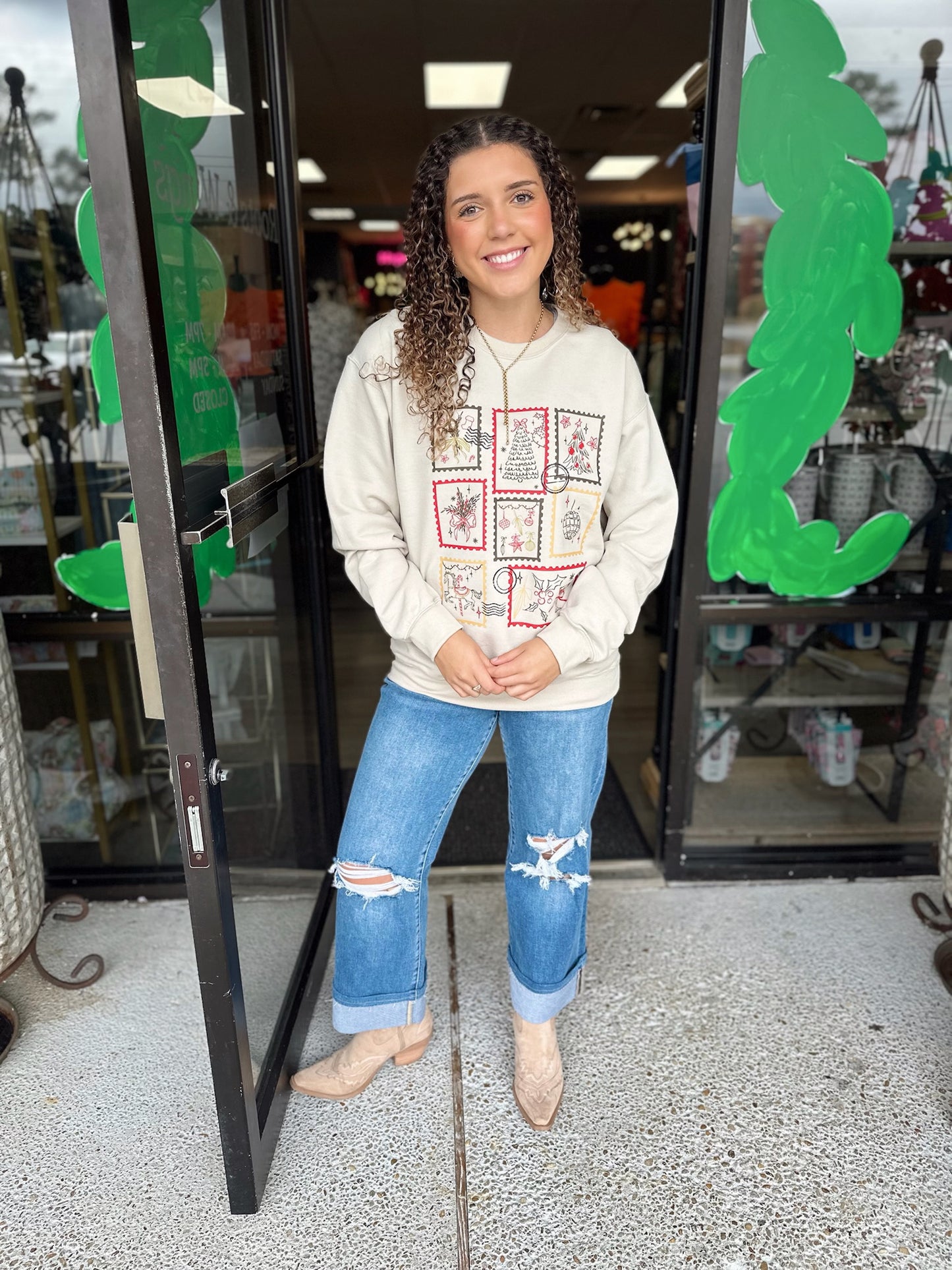 Christmas Postage Stamp Crewneck