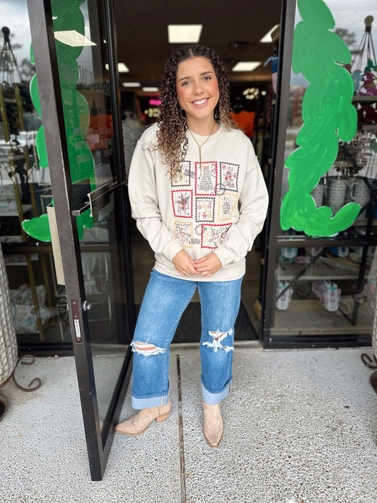 Christmas Postage Stamp Crewneck