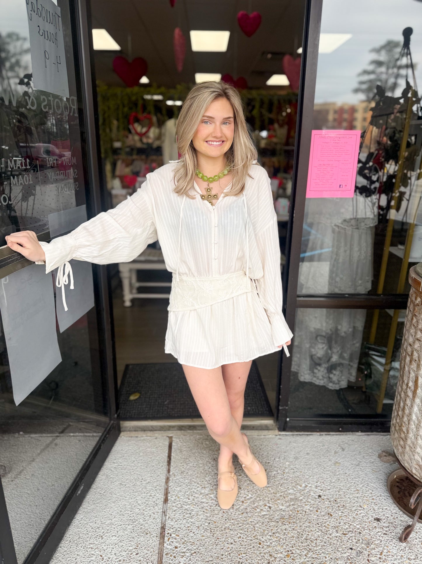 Anna Claire Romper - Cream