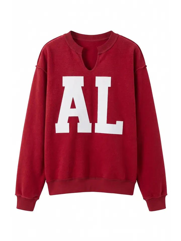 Alabama V neck - crimson