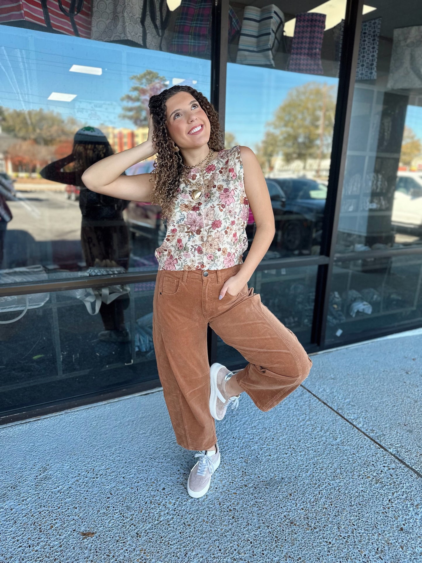 Floral Baby Top- Clay Rose