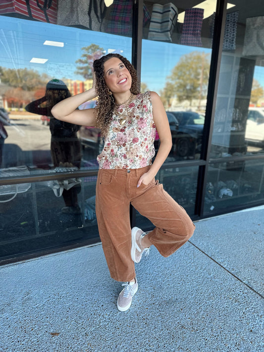 Floral Baby Top- Clay Rose