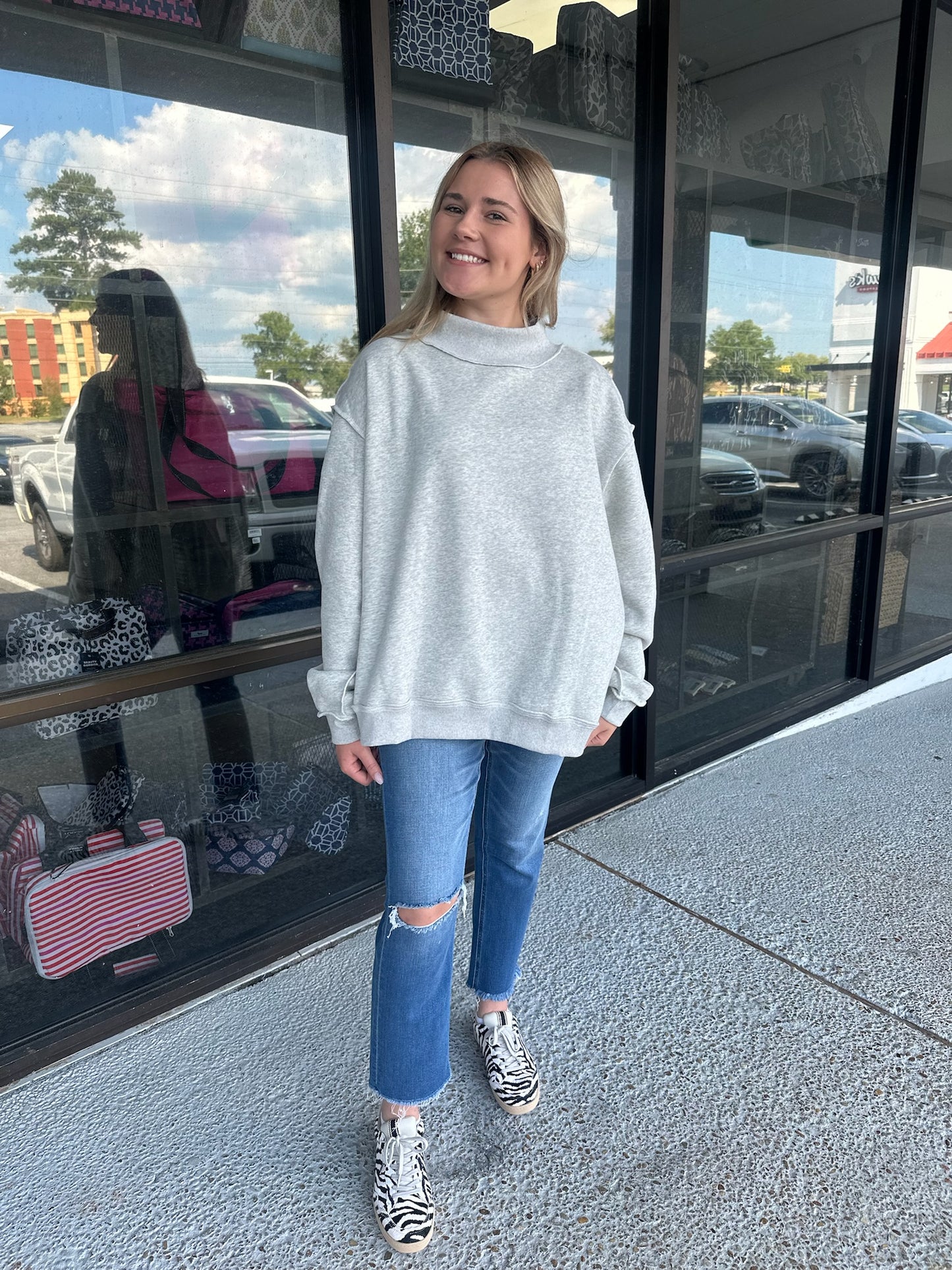 PLAIN Reversible Mockneck-Heather Grey