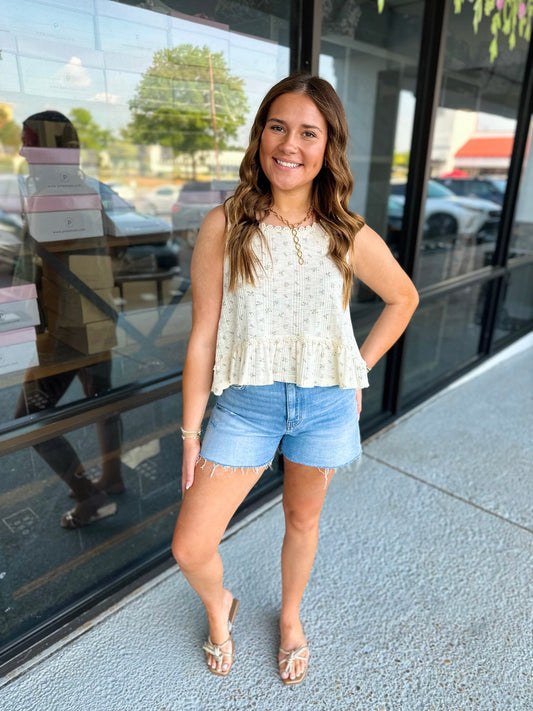 Claire Top - cream multi